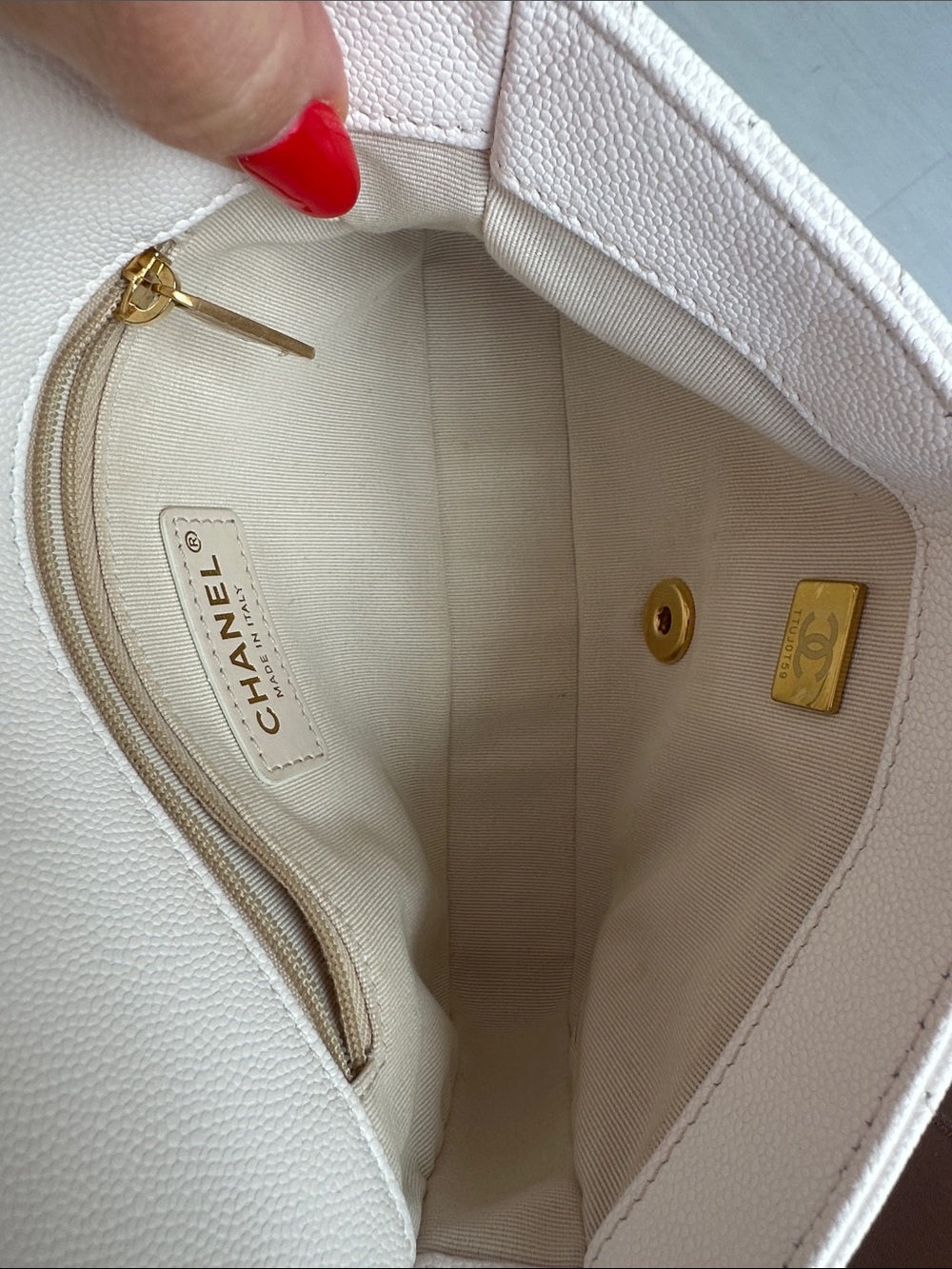White Chanel Mini Gold Flap Bag - Picture 12 of 16